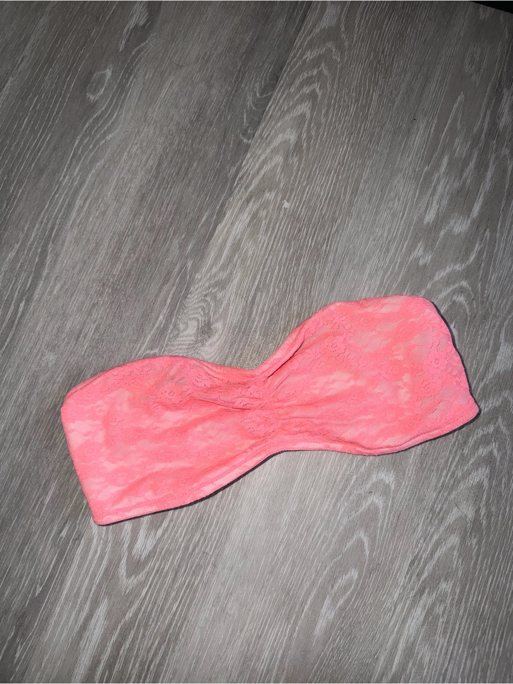 PINK Victoria's Secret Coral Lace Strapless Bandeau